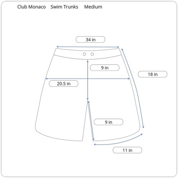NWOT Club Monaco Printed Swim Trunks Men's Medium - Picture 9 of 9